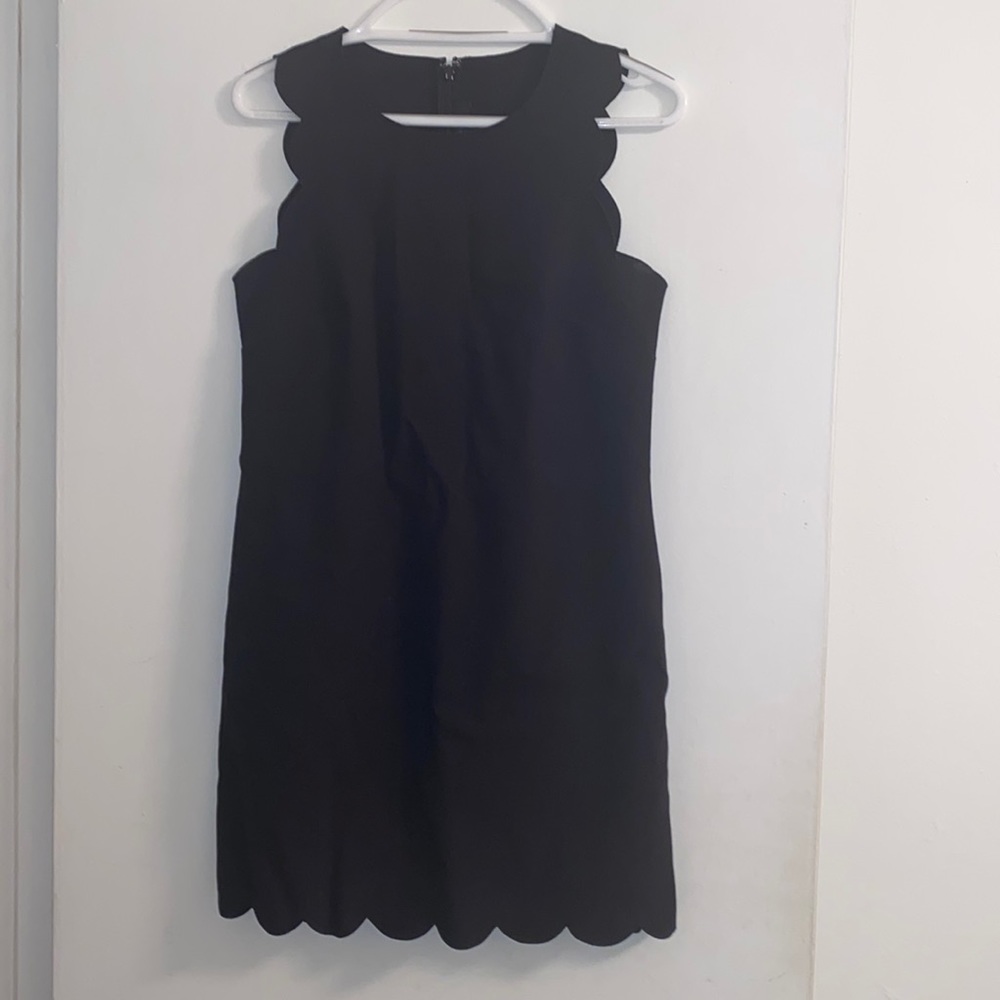 J Crew Black Scallop Detail Dress Size 4